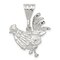Sterling Silver Rooster Charm Pendant FindingKing Jewerly 25mm x 22mm